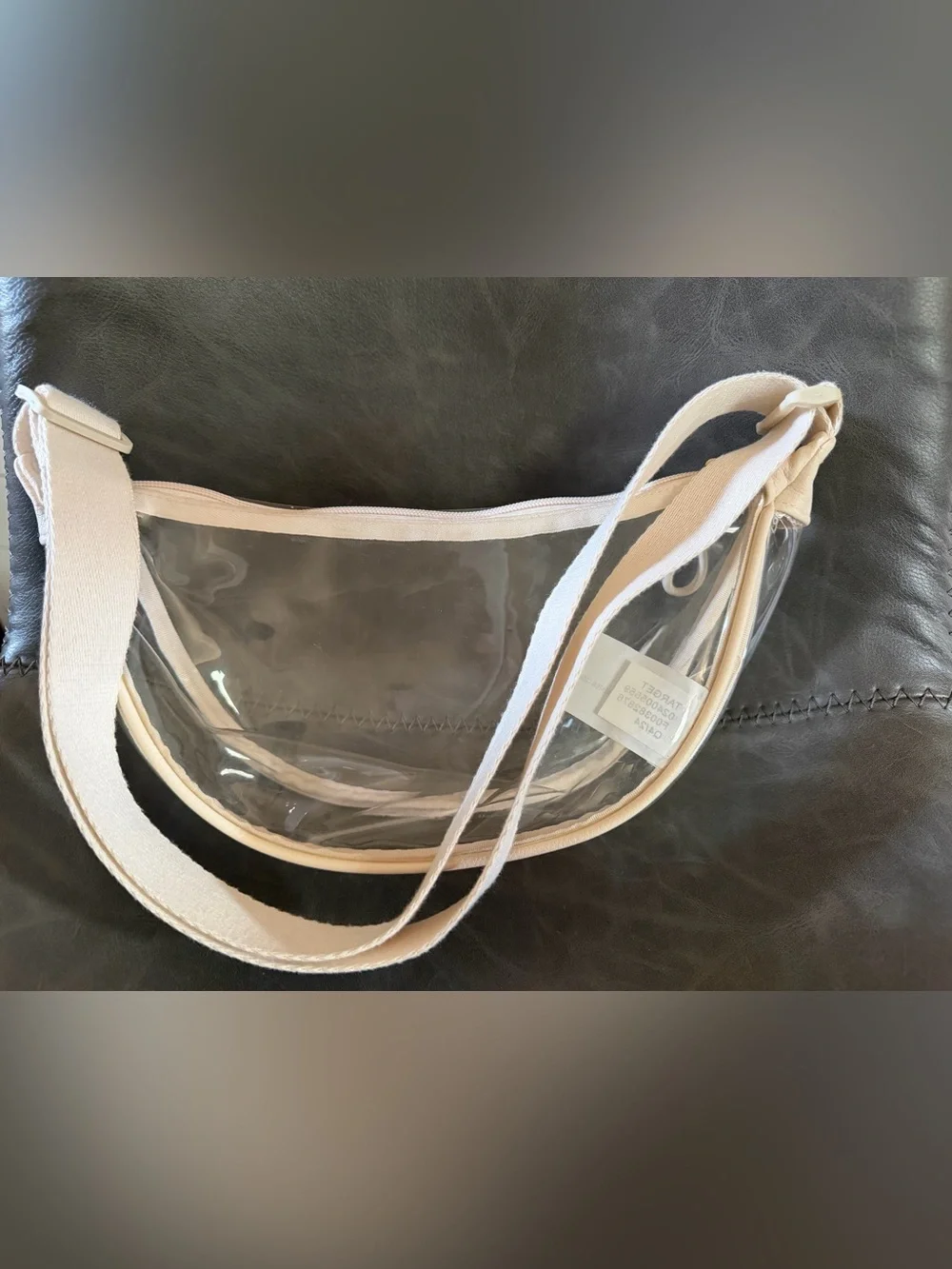Target Clear Shoulder Bag with Cream Trim - Women Bags